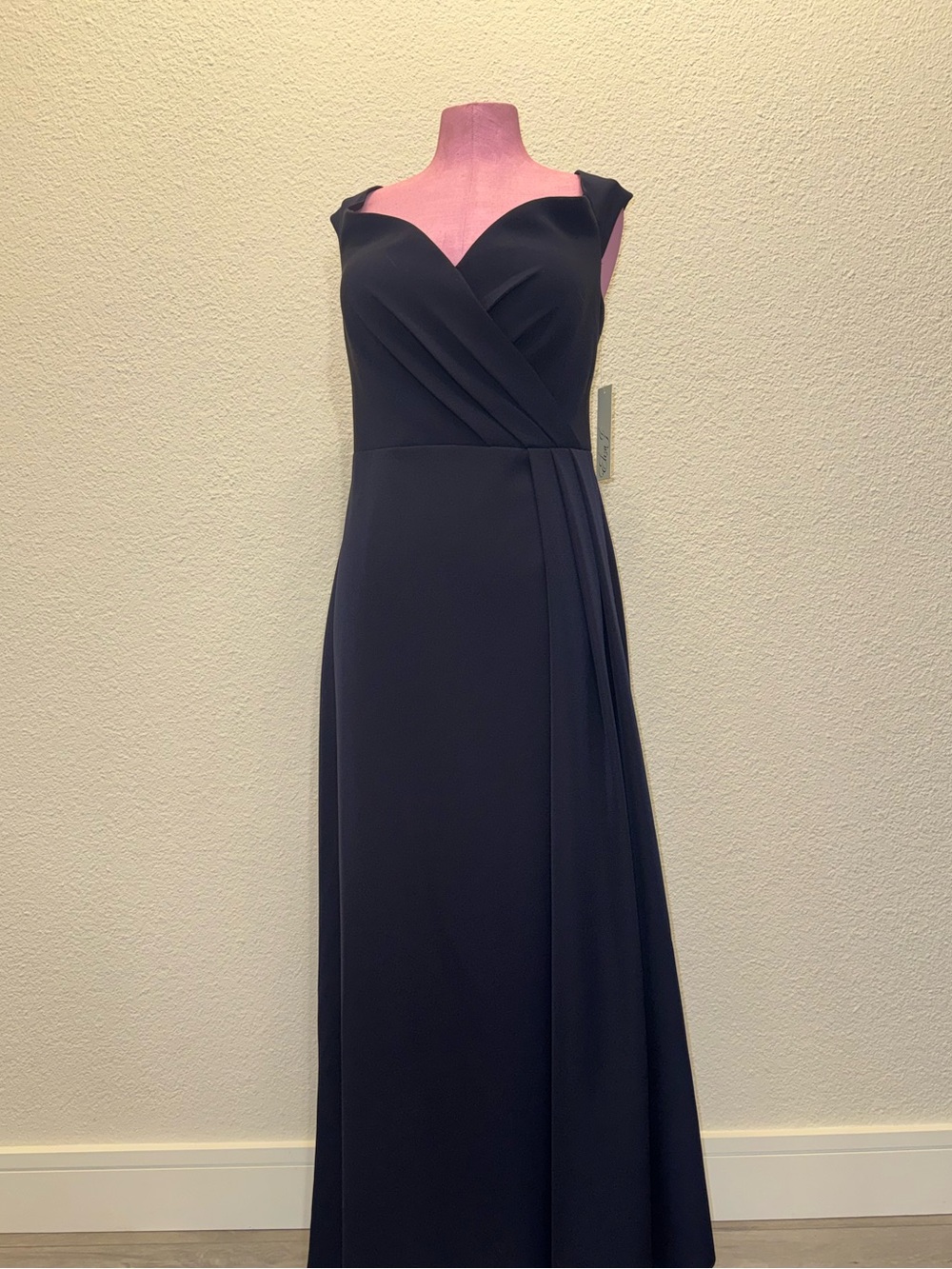 Eliza J Navy Grecian Formal Gown Size 14 Tall Elegant Evening Dress NWT